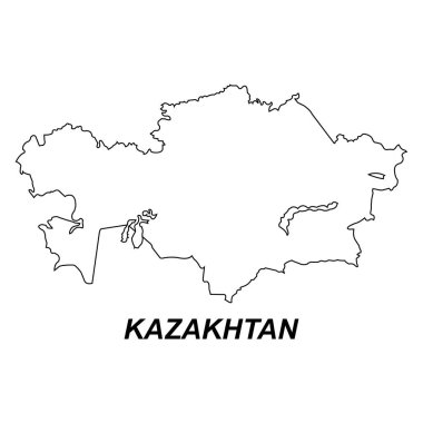 Kazakistan harita simgesi vektör illüstrasyonu basit tasarım