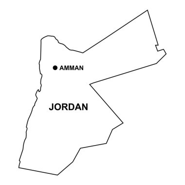 Jordan harita simgesi vektör illüstrasyonu basit tasarım