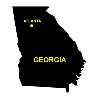 Gürcistan harita simgesi vektör illüstrasyonu basit tasarım