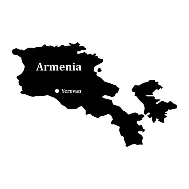 Ermenistan ülke haritası vektör illüstrasyon sembolü tasarımı
