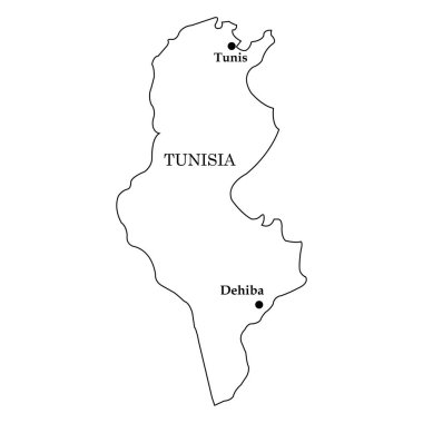 Tunus ülke haritası vektör illüstrasyon sembolü tasarımı