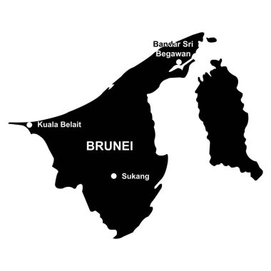 Brunei Darussalam vektör illüstrasyon sembolü tasarımı haritası
