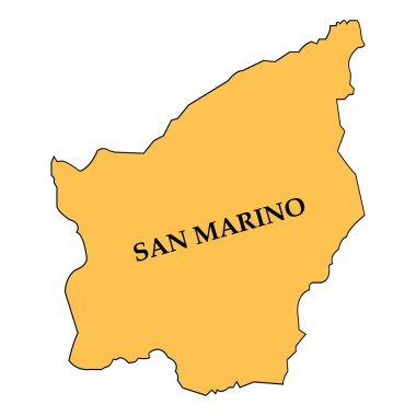 San Marino haritası logo vektör çizimi basit tasarım