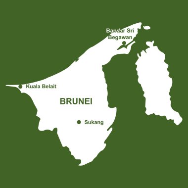 Brunei Darussalam vektör illüstrasyon sembolü tasarımı haritası