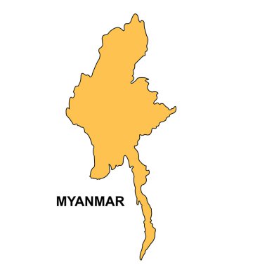 Myanmar ülke haritası vektör illüstrasyon sembolü tasarımı