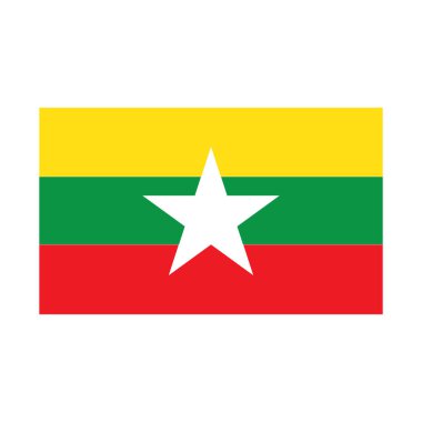 Myanmar bayrağı logo vektör illüstrasyon sembolü tasarımı