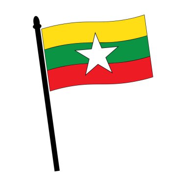 Myanmar bayrağı logo vektör illüstrasyon sembolü tasarımı
