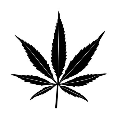 Marihuana yaprağı simgesi vektör illüstrasyonu basit tasarım