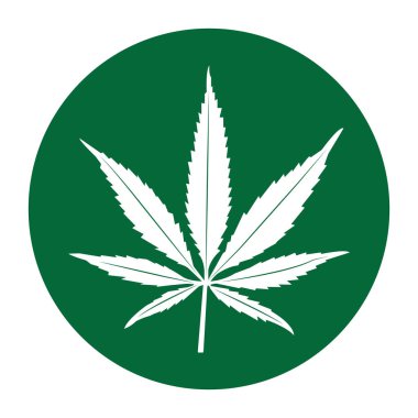 Marihuana yaprağı simgesi vektör illüstrasyonu basit tasarım