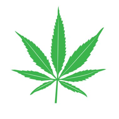 Marihuana yaprağı simgesi vektör illüstrasyonu basit tasarım