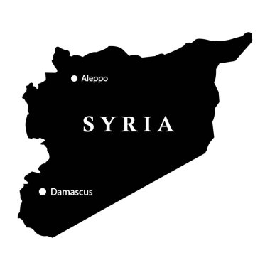 Suriye ülke haritası simgesi vektör illüstrasyonu basit tasarım