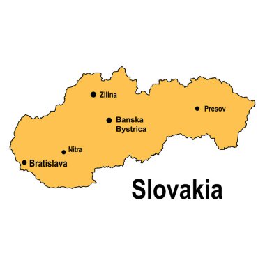 Slovekia ülke haritası ikon vektör illüstrasyon sembolü tasarımı