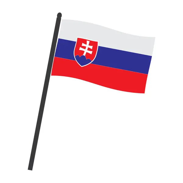 Slovakya Bayrak Simgesi Vektör Illüstrasyonu Basit Tasarım Vektör Grafikler