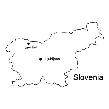 Slovenya ülke haritası simgesi vektör illüstrasyonu basit tasarım