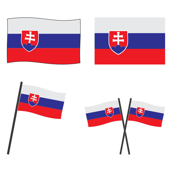 Slovakia state flag icon vector illustration simple design
