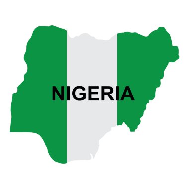 Nijerya ikon vektör illüstrasyonunun haritası basit tasarım