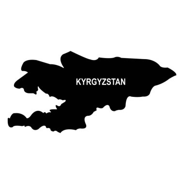 Kırgızistan ülke haritası vektör çizimi basit tasarım