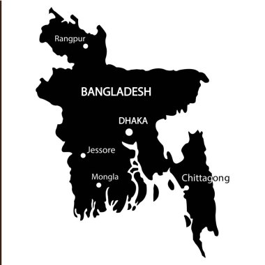 Bangladeş ülke haritası vektör çizimi tasarımı