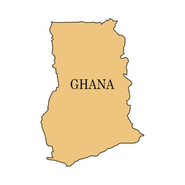 Gana ülke haritası vektör çizimi tasarımı