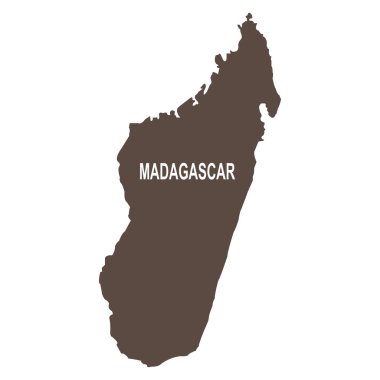Madagaskar haritası simgesi vektör illüstrasyonu basit tasarım