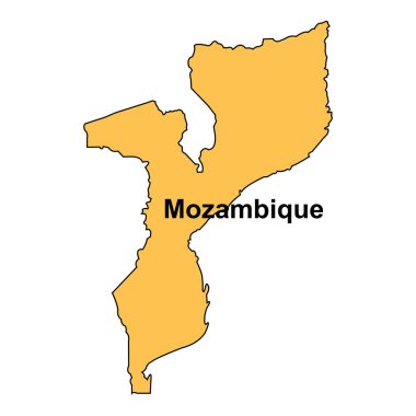 Mozambik harita simgesi vektör illüstrasyon tasarımı