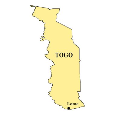 Togo ülke haritası vektör illüstrasyonu basit tasarım