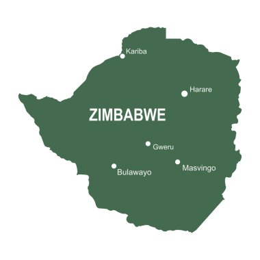 Zimbabwe ülke haritası vektör çizimi basit tasarım