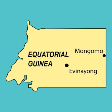 Ekvator Ginesi vektör çizim sembolü haritası