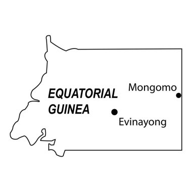 Ekvator Ginesi vektör çizim sembolü haritası