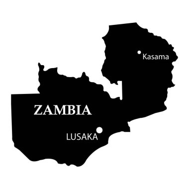 Zambiya vektör illüstrasyon haritası