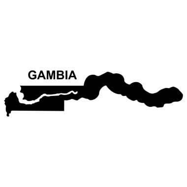 Gambiya simge vektör illüstrasyonunun haritası basit tasarım