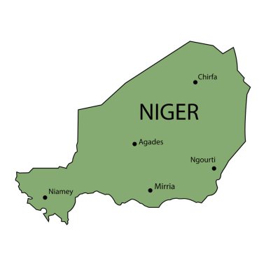 Nijer haritası ikon vektör illüstrasyon tasarımı