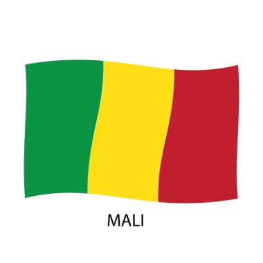 Mali ülke bayrak vektör illüstrasyonu basit tasarım
