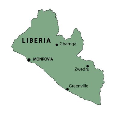 Liberya ülke haritası vektör illüstrasyonu basit tasarım