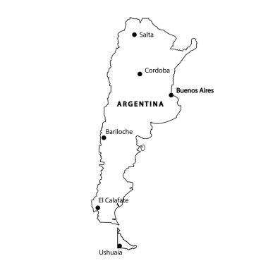 Arjantin ülke haritası vektör çizim sembolü tasarımı