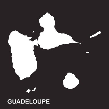 Guadeloupe vektör çizim haritası