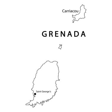 Grenada vektör çizim sembolü tasarımı haritası