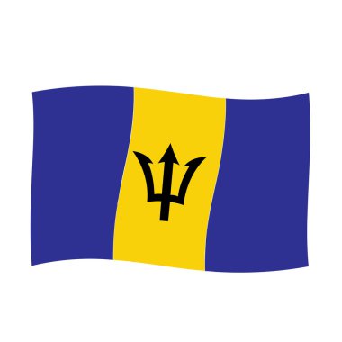 Barbados bayrak vektörü beyaz arkaplanda izole edildi.