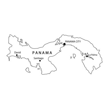 Panama haritası simgesi vektör illüstrasyonu basit tasarım