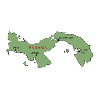 Panama haritası simgesi vektör illüstrasyonu basit tasarım