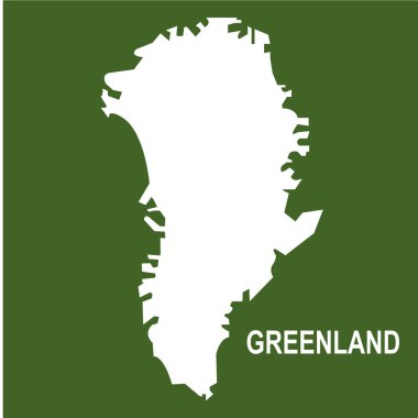 Grönland harita vektörü beyaz arkaplanda izole edildi.