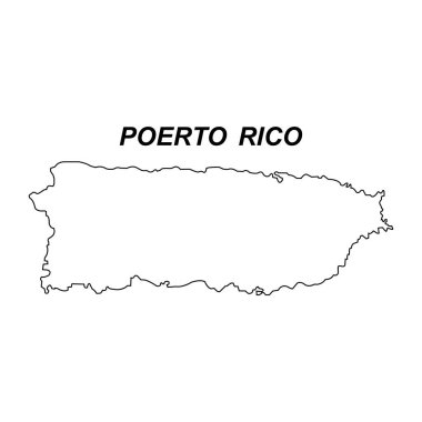 Poerto Rico harita vektör illüstrasyon sembolü tasarımı