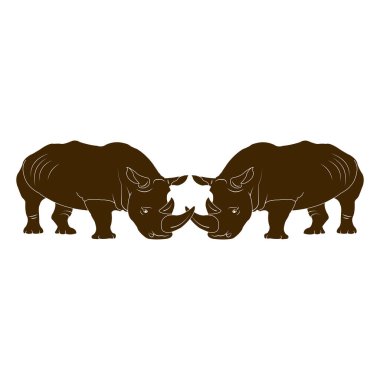 Gergedan simgesi vektör illüstrasyon sembolü tasarımı