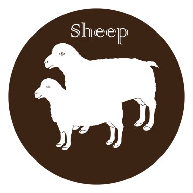 Koyun simgesi vektör illüstrasyon sembolü tasarımı