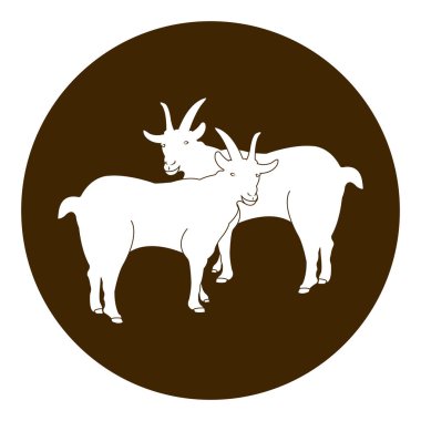 Keçi simgesi vektör illüstrasyonu basit tasarım