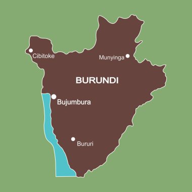 Burundi ülke haritası, vektör çizim arkaplanı
