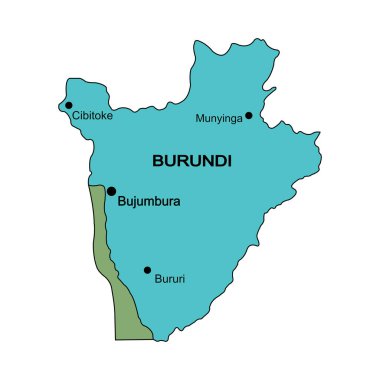 Burundi ülke haritası, vektör çizim arkaplanı