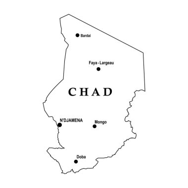 Chad ülke haritası, vektör illüstrasyon tasarımı arkaplanı