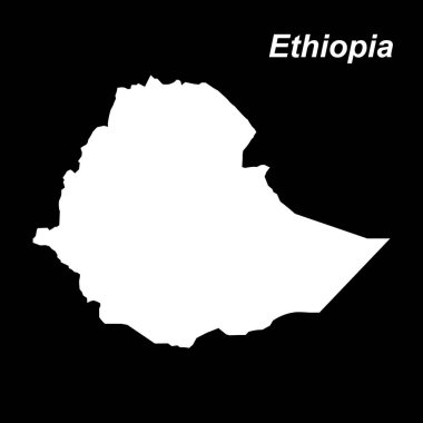 Etiyopya ülke haritası, vektör illüstrasyonu basit tasarım