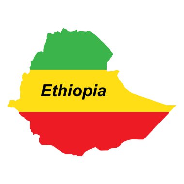 Etiyopya ülke haritası, vektör illüstrasyonu basit tasarım